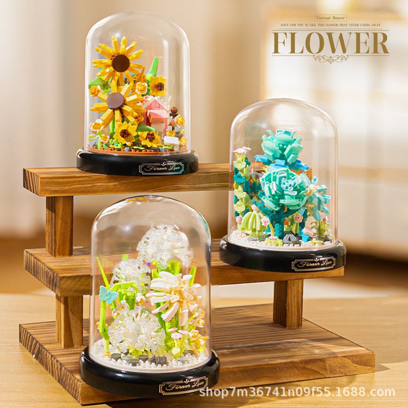 Yugao New Spring Rose Little Prince Tulip Assembled Building Blocks With Cover Desktop Decoration Valentine'S Day Gift - Image 4
